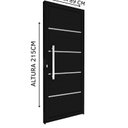 Ver imagem 3 de Porta de Alumínio de Giro Lambri com Friso Puxador 60cm 215x89cm Abertura Esquerda Riobras Alumínio Preto