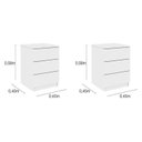 Ver imagem 2 de Kit 2 Mesas de Cabeceira 3 Gavetas Veronna Neve