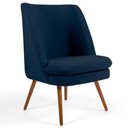 Ver imagem 1 de Poltrona Madeira B-304 Suede Azul Marinho Domi