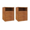 Ver imagem 1 de Kit 2 Mesas de Cabeceira 2 Gavetas Ripado Espresso Móveis