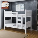 Ver imagem 5 de Beliche 100% Mdf Fortaleza - Duas Camas Solteiro Compacta e Moderna Branco com 2 Colchões