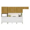 Cozinha Modulada Completa 8 peças 10 Portas 4 Gavetas Balcão com Tampo e Painel Art - 4