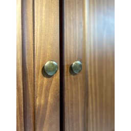Cristaleira Rústica em Madeira Maciça 3+2 Portas para sala de Jantar Linha Rubi - 9