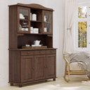 Ver imagem 2 de Cristaleira Rústica 100% Madeira Maciça 5 Portas para sala de Jantar Linha Rubi