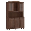 Ver imagem 3 de Cristaleira Rústica 100% Madeira Maciça 5 Portas para sala de Jantar Linha Rubi