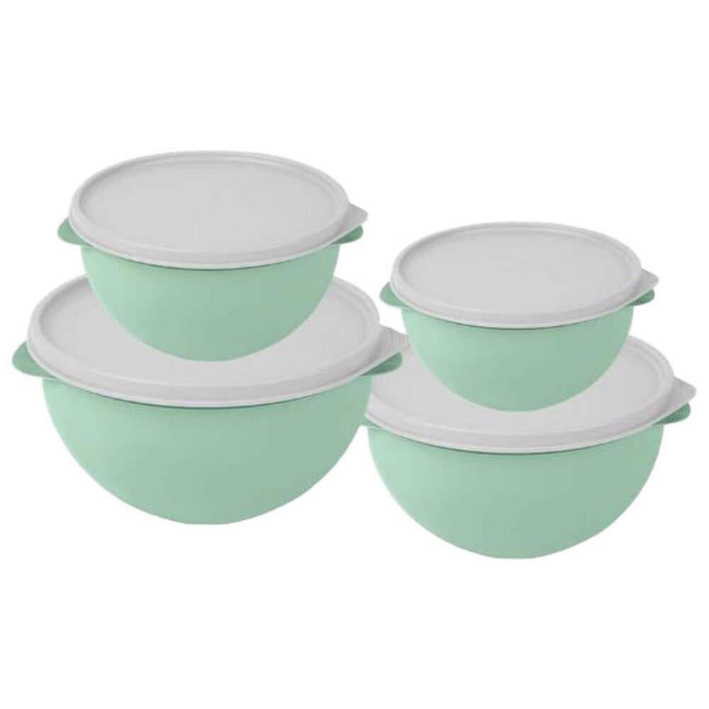 KIT 4 POTES REDONDOS COM TAMPA PARA ALIMENTO TIGELA SALADEIRA VASILHA BPA FREE PLASTICA - 8