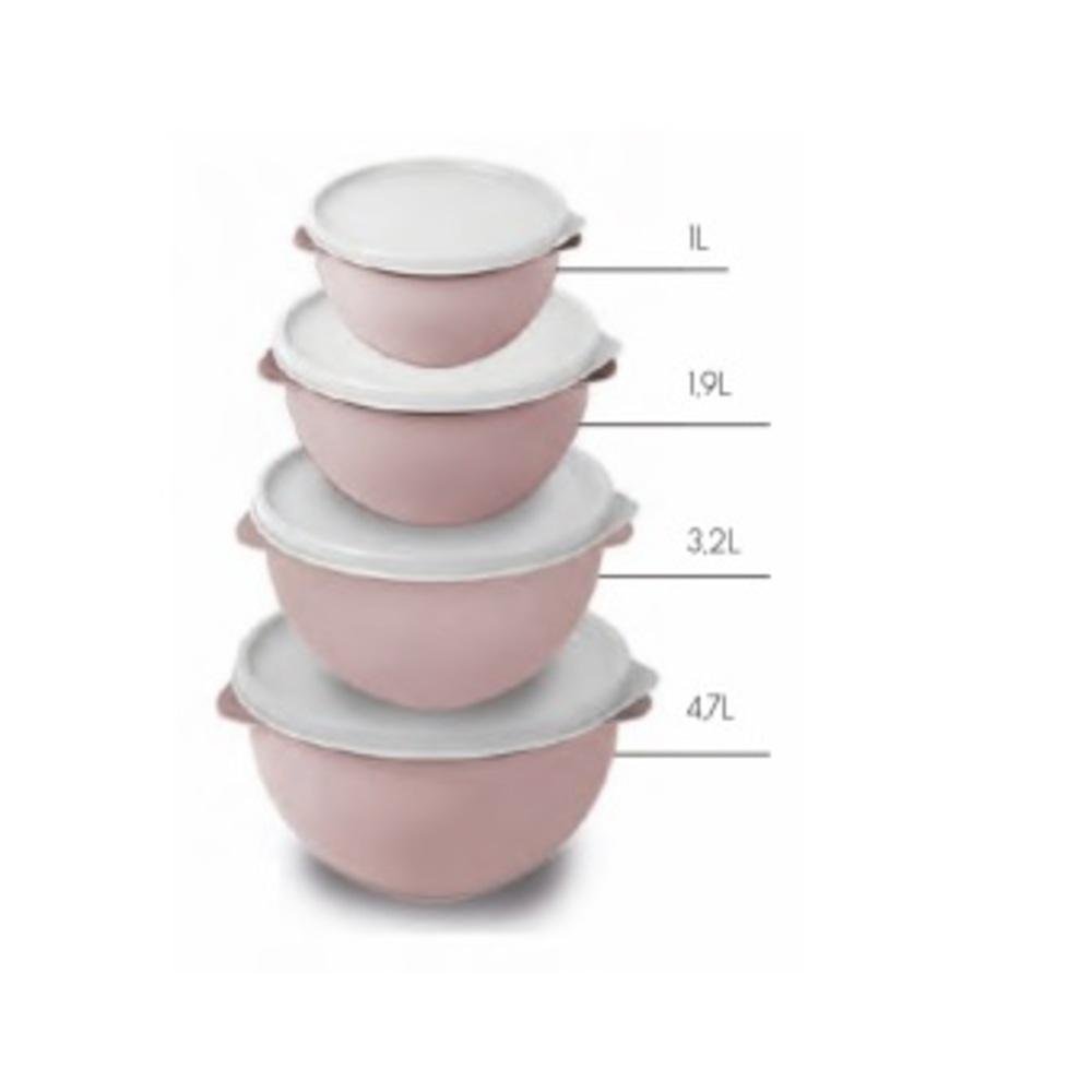 KIT 4 POTES REDONDOS COM TAMPA PARA ALIMENTO TIGELA SALADEIRA VASILHA BPA FREE PLASTICA - 5