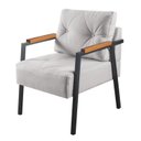 Ver imagem 2 de Poltrona Decorativa Paris Linho Base em Aço Industrial Espresso Móveis