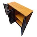 Ver imagem 6 de Buffet Aparador Estilo Industrial com 4 Portas Ferro e Madeira Pinus - Cores Preto e Castanheira