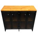 Ver imagem 7 de Buffet Aparador Estilo Industrial com 4 Portas Ferro e Madeira Pinus - Cores Preto e Castanheira