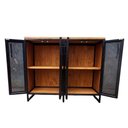 Ver mais imagens de Buffet Aparador Estilo Industrial com 4 Portas Ferro e Madeira Pinus - Cores Preto e Castanheira
