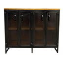 Ver imagem 5 de Buffet Aparador Estilo Industrial com 4 Portas Ferro e Madeira Pinus - Cores Preto e Castanheira