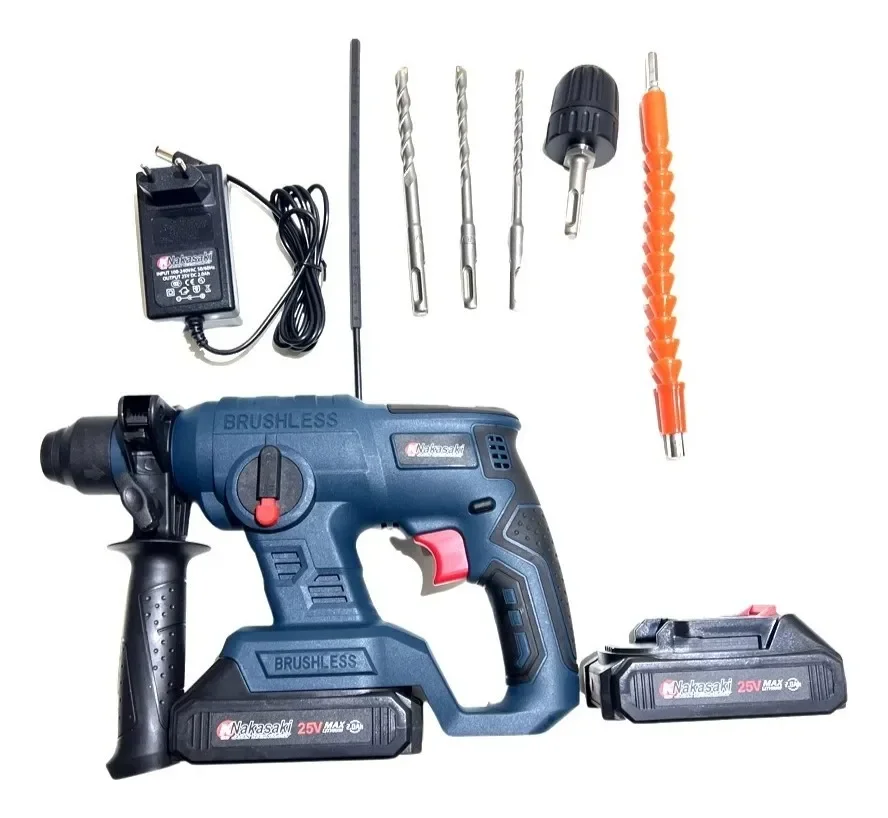 Furadeira A Bateria Nakasaki 25v C/ 2 Bateria 4ah Sds - 1
