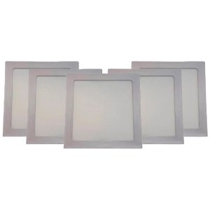 Kit 5 Painel Led Quadrado Embutir 18w 3000k Bivolt Foxlux