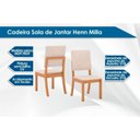 Ver imagem 2 de Sala de Jantar Completa Yara Sc79 Tampo Madeirado C/ Vidro Canto Curvo 160x90cm e 6 Cadeiras Milla