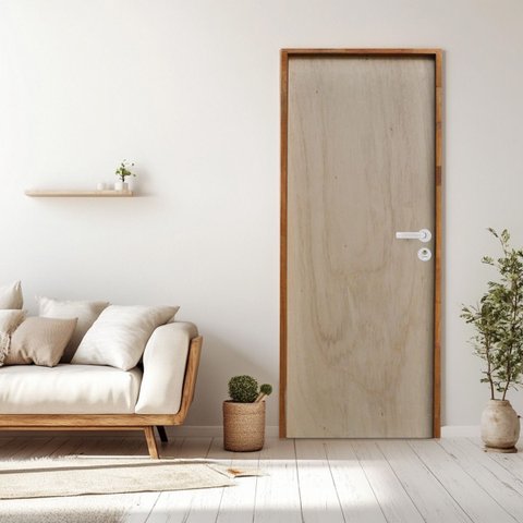 Porta Lisa Mescla Batente Ecológico 14 Fechadura Stilo Externa 82cm X 210cm Rodam Abertura Esquerda