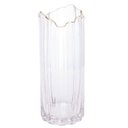 Ver imagem 1 de Vaso de Vidro Transparente com Borda Dourada para Flores Arranjos Plantas 10x25cm Wolff