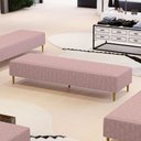 Ver imagem 3 de Puff Decorativo Sala de Estar Bali W01 Pés Palito 170x60cm Linho Rosa - Lyam Decor