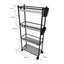 Ver imagem 2 de Carrinho Organizador Multiuso 4 Prateleira Cozinha Tempero Mantimentos Lavanderia Banheiro Higiene G