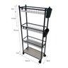 Carrinho Organizador Multiuso 4 Prateleira Cozinha Tempero Mantimentos Lavanderia Banheiro Higiene G - 2