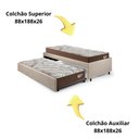 Ver imagem 7 de Bicama Box Solteirão 99x199 Suede com 2 Colchões Relax Adorabile Molas Ensacadas Ecoflex
