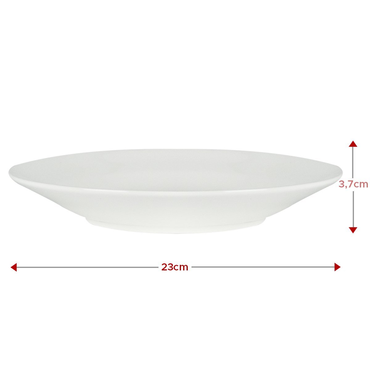 Kit 2 Pratos Fundos de Porcelana Clean 23cm - 4