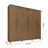 Guarda Roupa Casal Antares MDF 6 Portas 5 Gavetas Noce Bronze - Moveis Lanza - 6