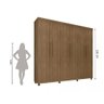 Guarda Roupa Casal Antares MDF 6 Portas 5 Gavetas Noce Bronze - Moveis Lanza - 7