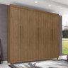 Guarda Roupa Casal Antares MDF 6 Portas 5 Gavetas Noce Bronze - Moveis Lanza - 1