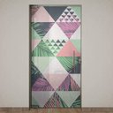 Ver imagem 1 de Adesivo Para Porta Jateado Impresso Triângulos Coloridos- 73X210Cm