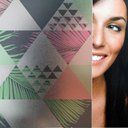 Ver imagem 2 de Adesivo Para Porta Jateado Impresso Triângulos Coloridos- 73X210Cm