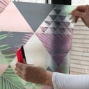 Ver imagem 3 de Adesivo Para Porta Jateado Impresso Triângulos Coloridos- 73X210Cm