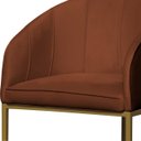 Ver imagem 4 de Poltrona Banqueta Decorativa Estofada Mia Veludo Base Metal Dourada - Estopar Poltrona Mia Veludo Te