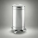 Ver imagem 2 de Lixeira com Pedal e Rodízios Aço Inoxidável 120 Litros