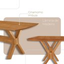Ver imagem 6 de Conjunto Star 6 Lugares Tampo MDF Barril Base em X Imbuia 180cm Moderna