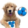 Kit 3 Brinquedo Cachorro Bolinha Maciça Lisa Para Cães 70mm Cor: Azul - 1