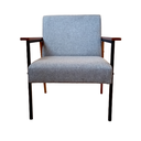 Ver imagem 1 de Poltrona Decorativa Fontana Linho Cinza Chumbo