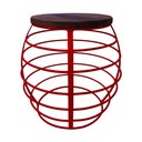 Ver imagem 4 de Banco Base De Ferro Tampo De Madeira Redondo Artesanal Direto Da Fábrica - Vermelho