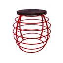 Ver imagem 5 de Banco Base De Ferro Tampo De Madeira Redondo Artesanal Direto Da Fábrica - Vermelho