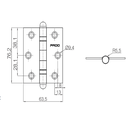Ver imagem 2 de Dobradiça Sm 3025 com Rolamento Aço Cromado 3 Pçs Pado