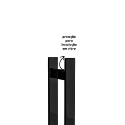 Puxador para Porta Barra Chata Aço Inoxidavel 30cm Preto - 7