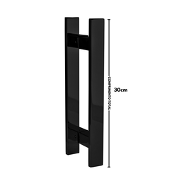 Puxador para Porta Barra Chata Aço Inoxidavel 30cm Preto - 4