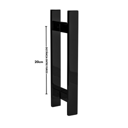 Puxador para Porta Barra Chata Aço Inoxidavel 30cm Preto - 5