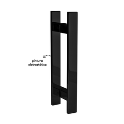 Puxador para Porta Barra Chata Aço Inoxidavel 30cm Preto - 6