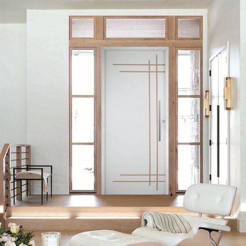 Porta Belíssima 9 Prime Batente 14 Puxador Barra Chata 60cm 92 x 210 Abertura Esquerda Branco Rodam