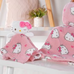 Manta com Naninha Coral Fleece Turma da Hello Kitty 75x100cm Hello Kitty Pink - 3