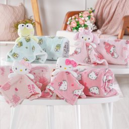 Manta com Naninha Coral Fleece Turma da Hello Kitty 75x100cm Hello Kitty Pink - 5