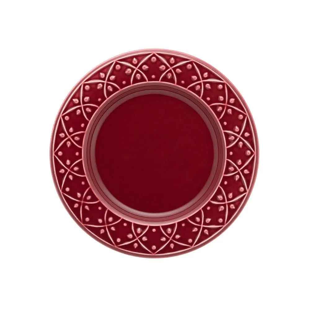 Pratos de Sobremesa 20cm com Relevo Mendi Corvina 6 Peças Oxford Porcelanas - 1
