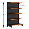 Gondola Ponta 170 Fit Preto 5 Bandeja Pe Laranja - 2