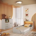 Ver imagem 1 de Quarto Infantil Completo Cômoda e Cama Montessoriana Lille CJ080 Branco - Art In Móveis